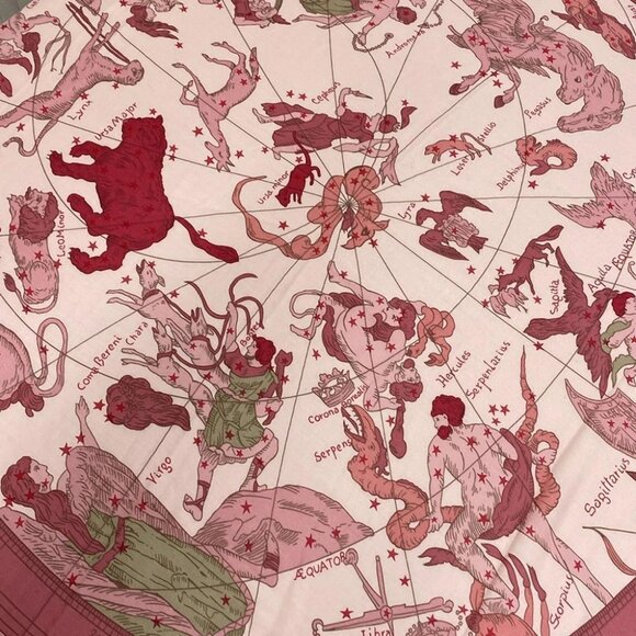 HERMES Carre Geant, Carres 140 - Pink Bordeaux Gray Beige Cashmere Silk - Picture 5 of 5